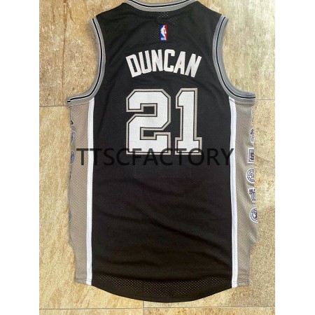 Camiseta Hombre NBA San Antonio Spurs DUNCAN 21 Retro Negro Swingman